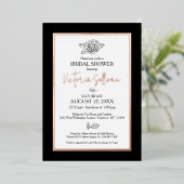 Elegant Black & White Botanical Folie Invitation Uitnodiging (Staand Voorkant)