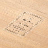 Elegant black, white branch and border wedding acryl uitnodigingen (Laagn)