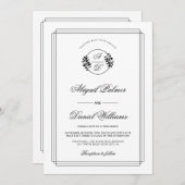 Elegant black, white branch and QR code wedding Kaart (Voorkant / Achterkant)
