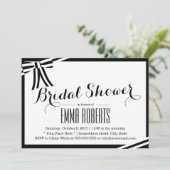 Elegant Black & White Bridal Shower-uitnodigingen Kaart (Staand voorkant)