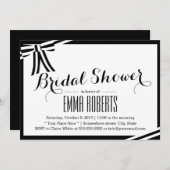 Elegant Black & White Bridal Shower-uitnodigingen Kaart (Voorkant / Achterkant)