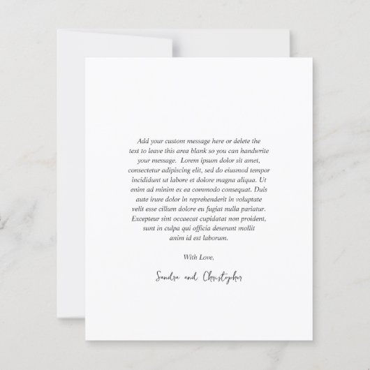 Elegant Black White Budget Wedding Thank You Card (Achterkant)