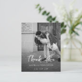 Elegant Black White Budget Wedding Thank You Card (Staand voorkant)