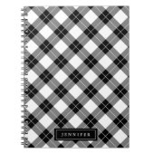 Elegant Black & White Buffalo Pset Pattern Notitieboek (Voorkant)