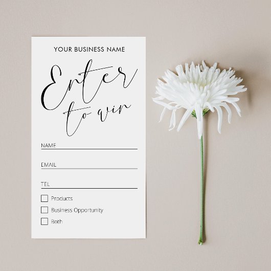 Elegant Black & White Business Event Raffle Ticket