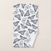 Elegant Black White Butterfly Design Bad Handdoek (Handdoek)
