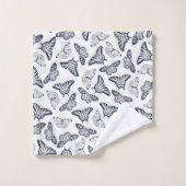 Elegant Black White Butterfly Design Bad Handdoek (Wasdoekje)