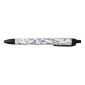 Elegant Black White Butterfly Design Zwarte Inkt Pen (Bodem)