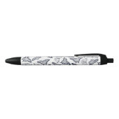 Elegant Black White Butterfly Design Zwarte Inkt Pen (Bovenkant)