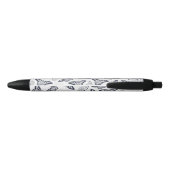 Elegant Black White Butterfly Design Zwarte Inkt Pen (Achterkant)