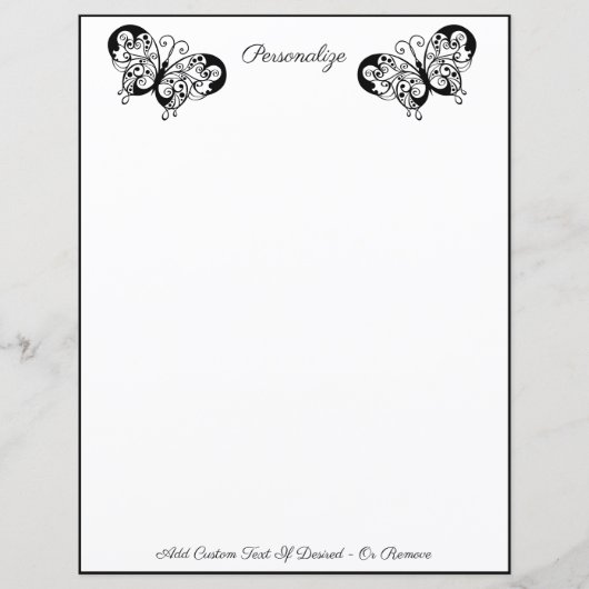Elegant Black White Butterfly Silhouette (Voorkant)