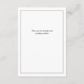 Elegant Black & White Calligraphy Wedding Details Informatiekaartje (Achterkant)