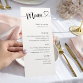 Elegant Black & White Calligraphy Wedding Menu