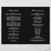 Elegant Black White Calligraphy Wedding Programs (Achterkant)