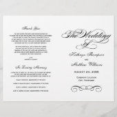 Elegant Black White Calligraphy Wedding Programs (Voorkant)