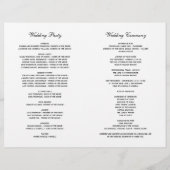 Elegant Black White Calligraphy Wedding Programs (Achterkant)