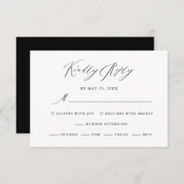 Elegant Black White Calligraphy Wedding RSVP