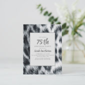 Elegant Black White Cheetah Leopard 75e verjaardag Kaart (Staand voorkant)