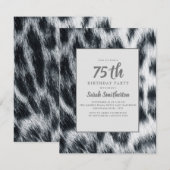 Elegant Black White Cheetah Leopard 75e verjaardag Kaart (Voorkant / Achterkant)