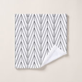 Elegant Black & White Chevron Bath Towel Set Bad Handdoek (Wasdoekje)