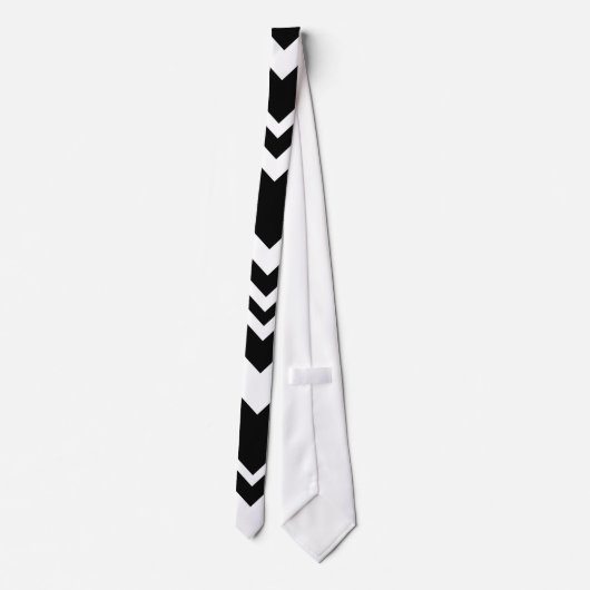 Elegant black& white chevron pattern Neck Tie Stropdas (Achterkant)