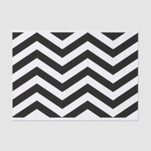 Elegant Black White Chevron Tissue Paper Tissuepapier (Voorkant)