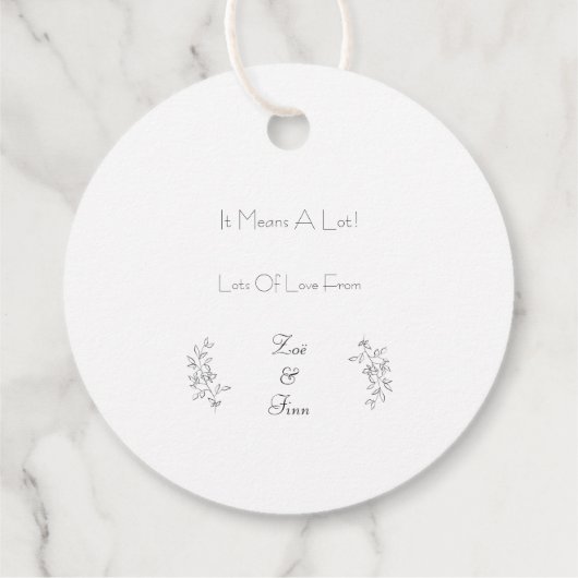 Elegant Black & White Chic Botanical Label (Achterkant)