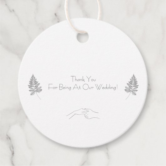 Elegant Black & White Chic Botanical Label (Voorkant)