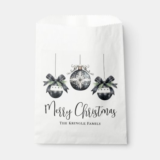 Elegant Black White Christmas Party Bedankzakje (Voorkant)