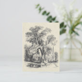 Elegant  Black White Church Engels land Briefkaart (Staand voorkant)