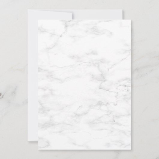 Elegant Black White Classic Marble Script Wedding Kaart (Achterkant)