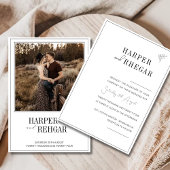 Elegant Black & White Classic Photo Wedding Kaart