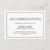 Elegant Black White Classic Script Accommodations Informatiekaartje (Voorkant)