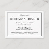 Elegant Black & White Classic Script Rehearings Informatiekaartje (Voorkant)