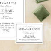 Elegant Black & White Classic Script Rehearings Informatiekaartje