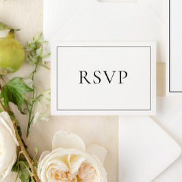Elegant Black & White Classic Script RSVP
