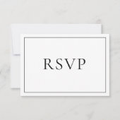 Elegant Black & White Classic Script RSVP (Voorkant)