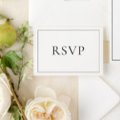Elegant Black & White Classic Script RSVP Kaartje