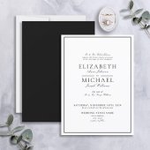Elegant Black & White Classic Script Weddenschap Kaart