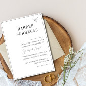 Elegant Black & White Classic Script Weddenschap Kaart