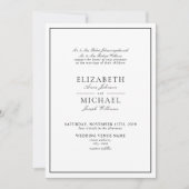 Elegant Black & White Classic Script Weddenschap Kaart (Voorkant)