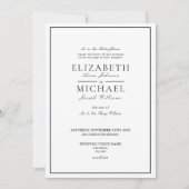 Elegant Black & White Classic Script Weddenschap Kaart (Voorkant)