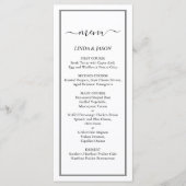 Elegant Black & White Classic Script Weddenschap Menu (Voorkant)
