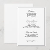 Elegant Black & White Classic Weddenschap Receptio Kaart (Voorkant / Achterkant)