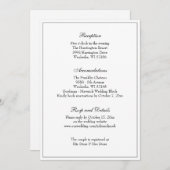 Elegant Black & White Classic Weddenschappen Recep Kaart (Voorkant / Achterkant)