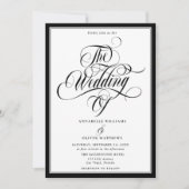 Elegant Black & White Classic Wedding Kaart (Voorkant)