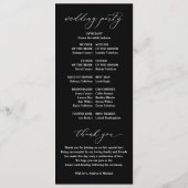 Elegant Black & White  Classic Wedding Programmakaart (Achterkant)