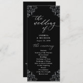 Elegant Black & White  Classic Wedding Programmakaart (Voorkant / Achterkant)