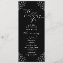 Elegant Black & White  Classic Wedding Programmakaart