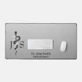 Elegant Black White Classy Noble Medical Asclepius Bureaumat (Keyboard & Muis)